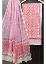 Cotton Pink Casual Wear Printed Salwar Suit